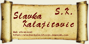Slavka Kalajitović vizit kartica